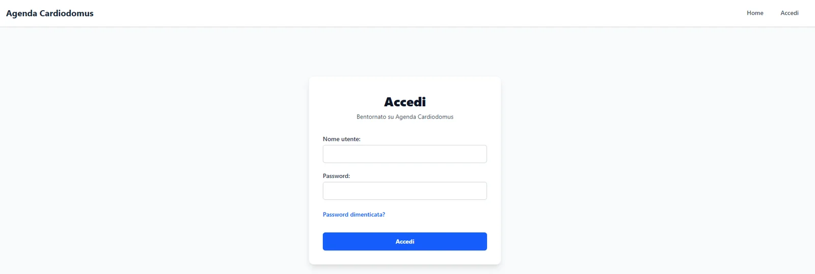 login page