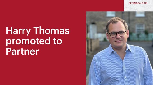 Beringea promotes Harry Thomas to Partner