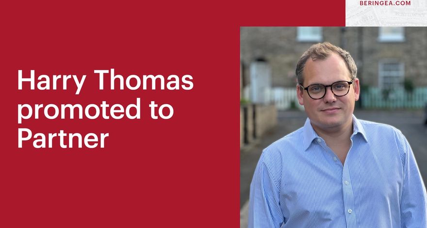 Beringea promotes Harry Thomas to Partner - Featured Image