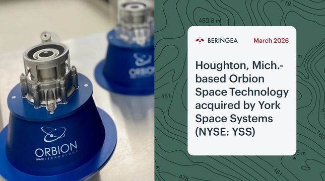 Beringea U.S. portfolio company Orbion Space Technology acquired by York Space Systems (NYSE: YSS)