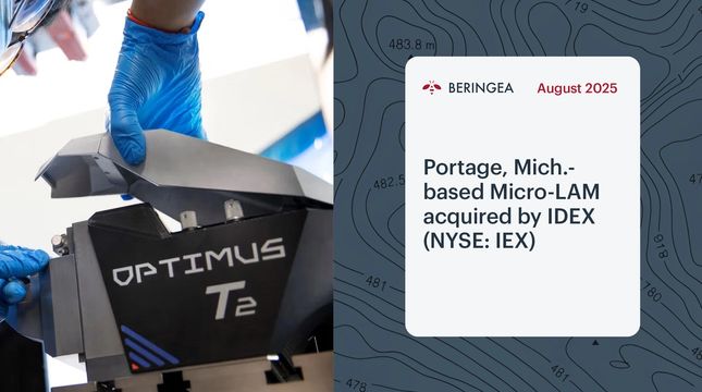 Beringea U.S. portfolio company Micro-LAM acquired by IDEX (NYSE: IEX)