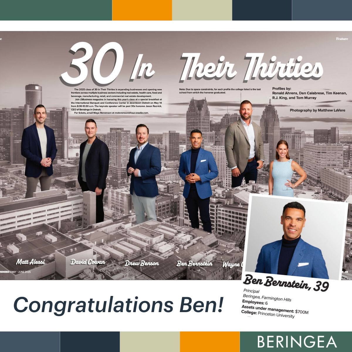 Beringea U.S. Principal Ben Bernstein named to "30 in Their Thirties" list