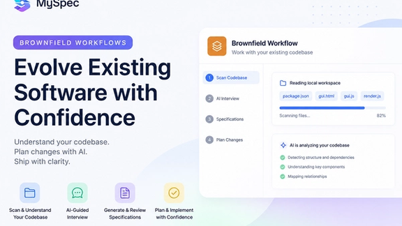 Introducing the Brownfield workflow in MySpec