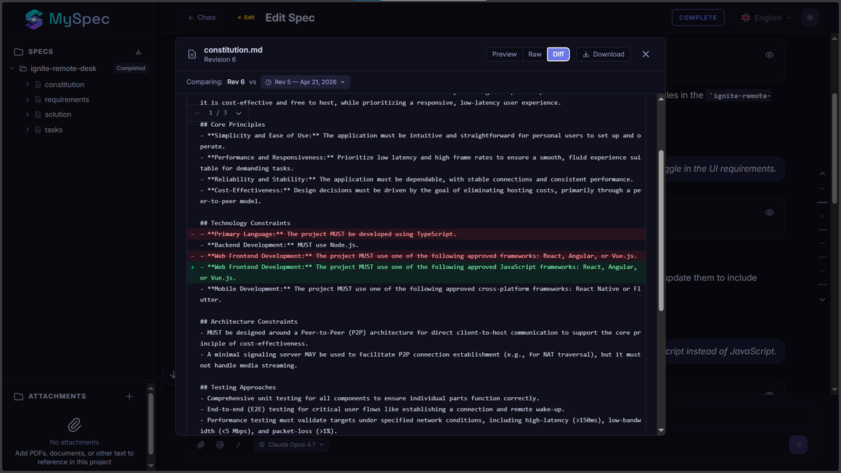 Review diffs of your edited bundle