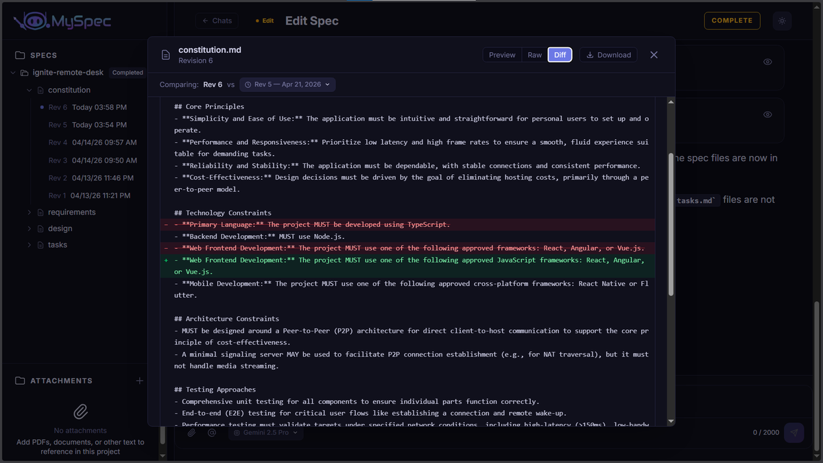 Review diffs of your edited bundle