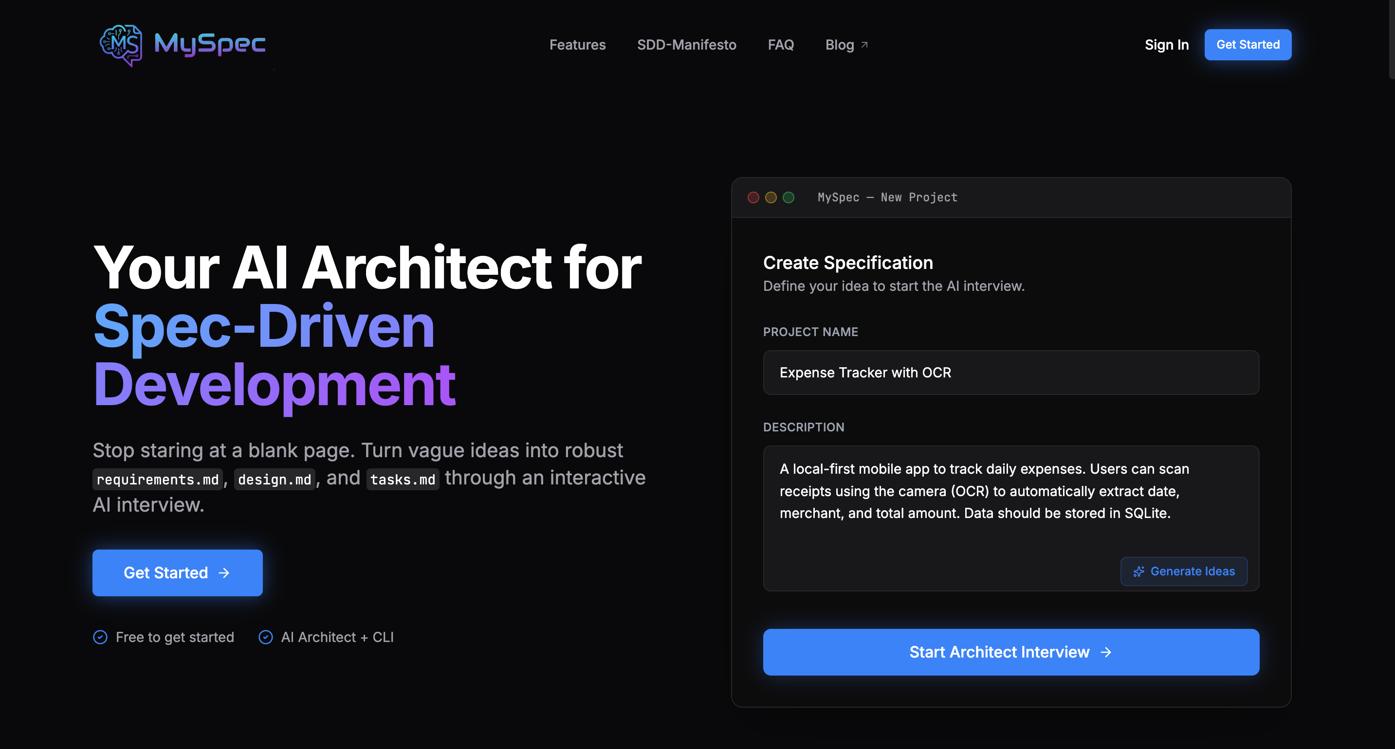 Getting started with myspec 
