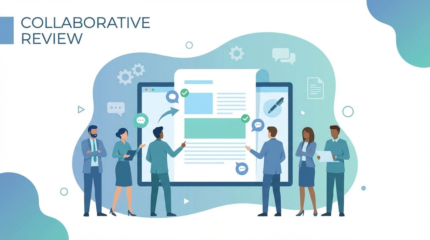 Engineers collaborating on a design document before writing code