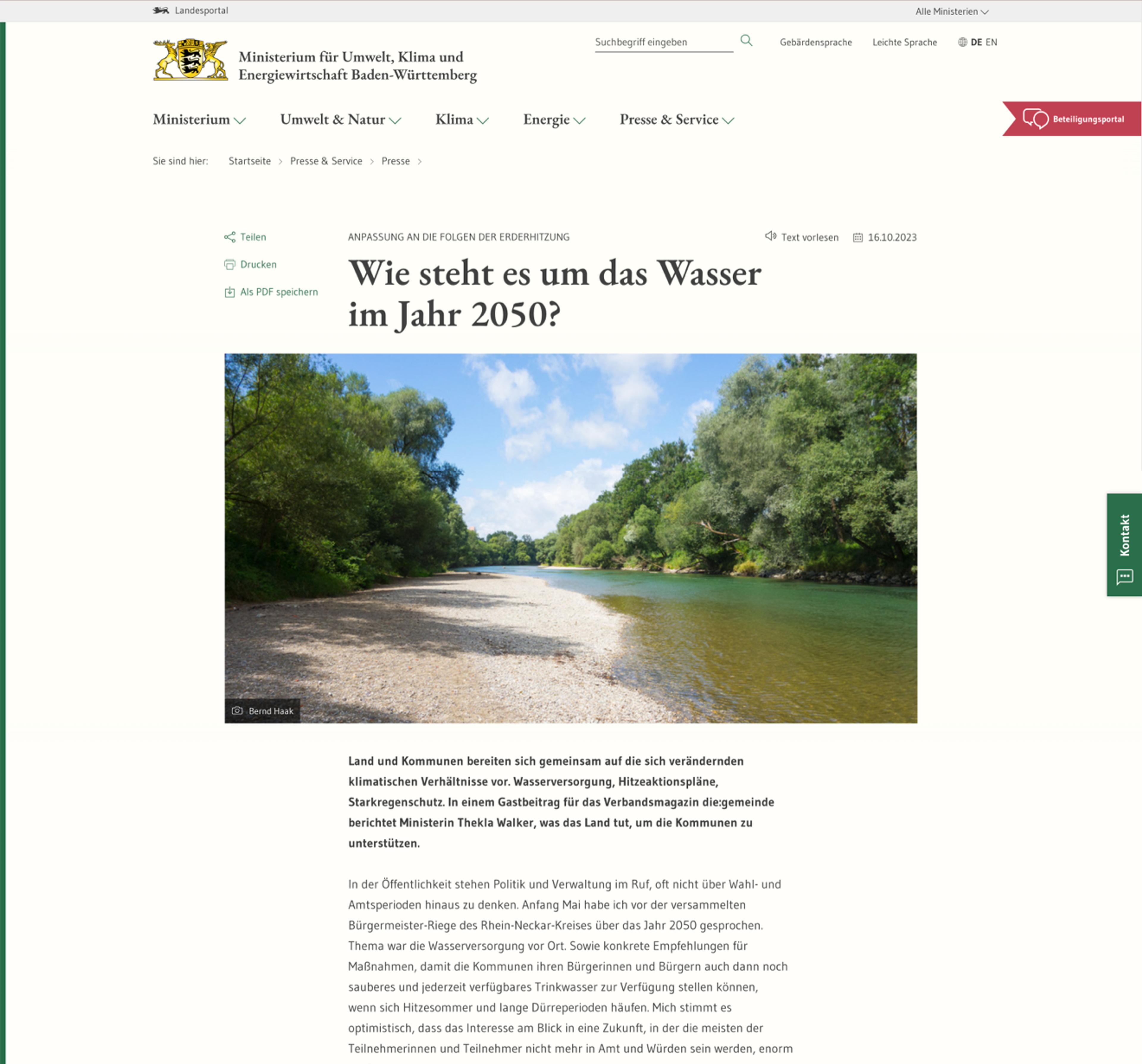 Ministerium für Umwelt, Klima und Energiewirtschaft Baden-Württemberg Article 