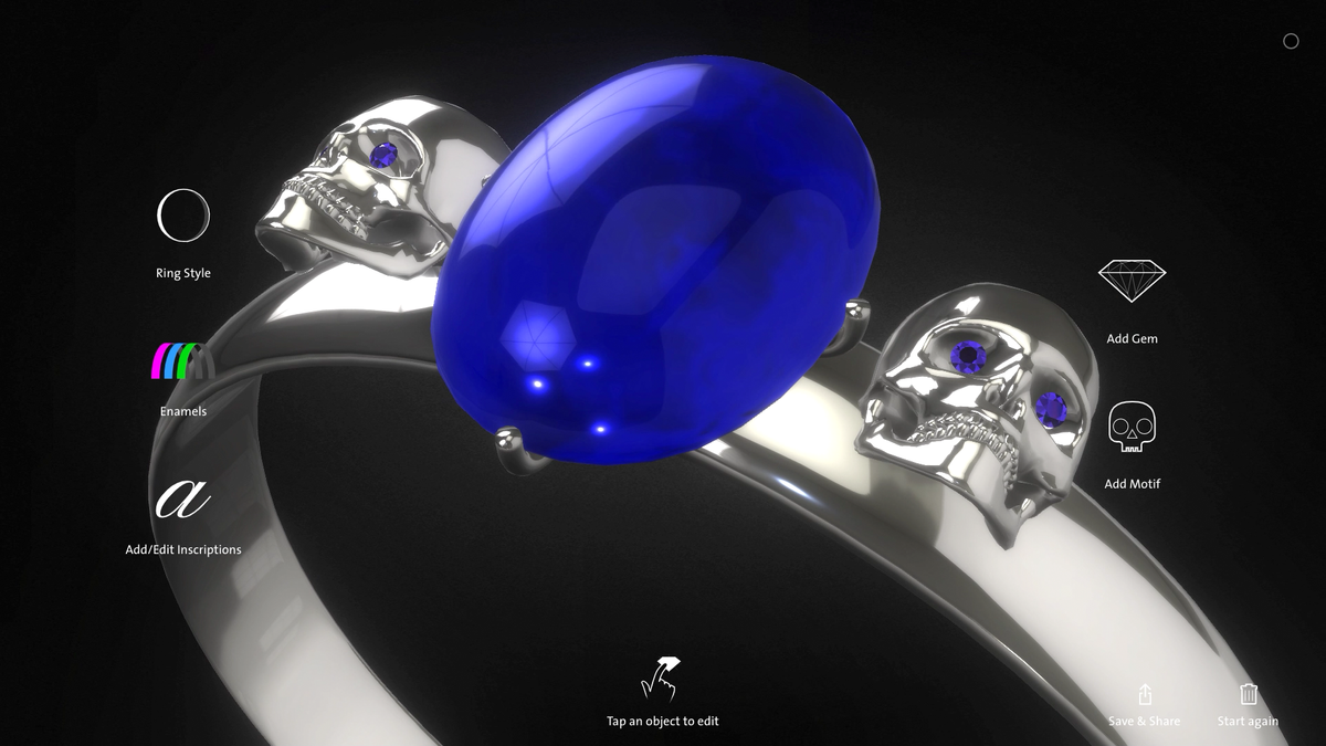 Image of a ring created with the V&A Design a Ring app.