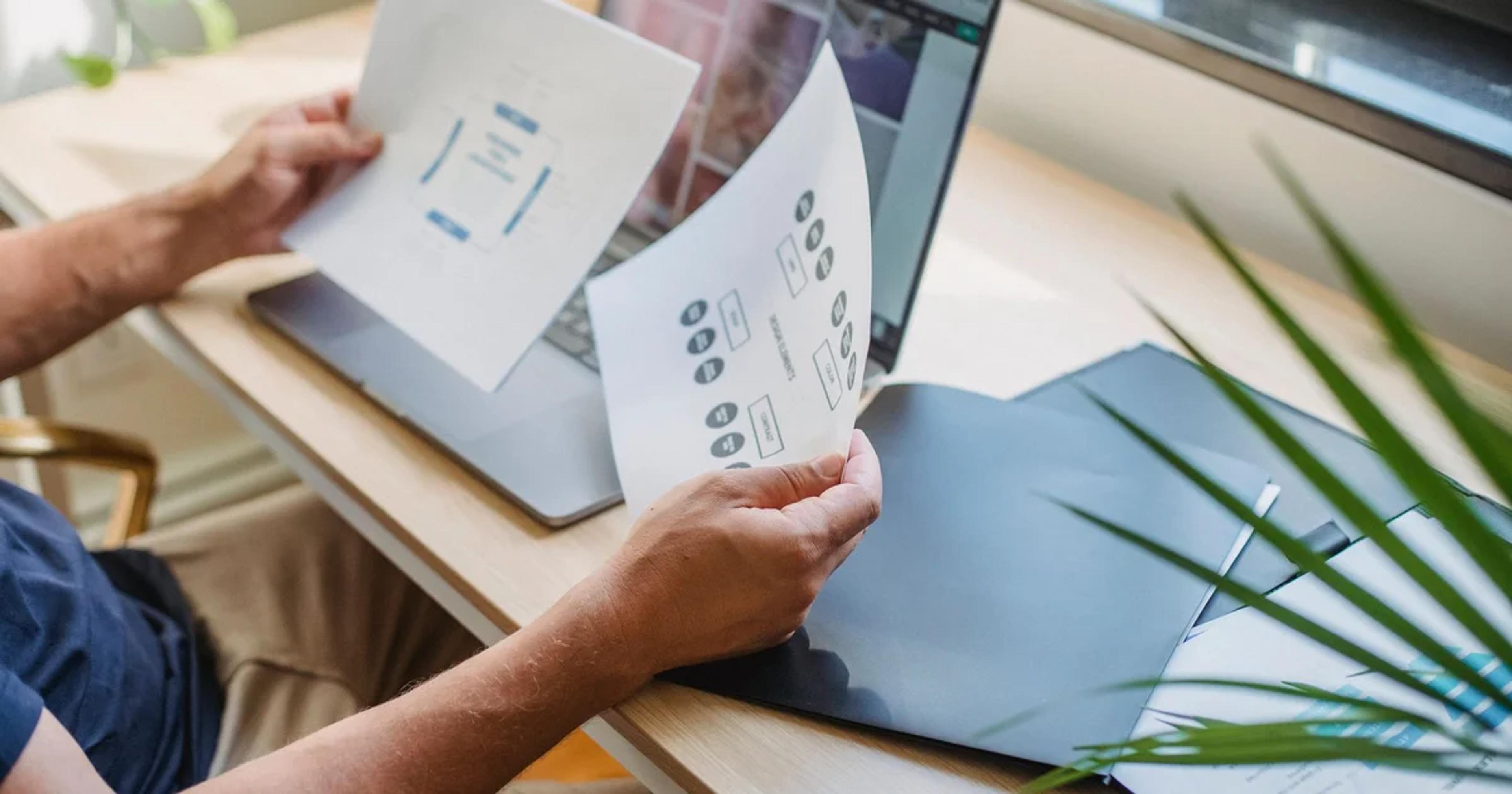 A digital professional reviewing ADA compliance documents on a computer screen