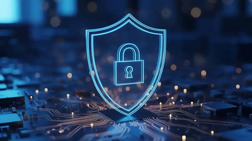 Glowing digital shield symbolizing secure and cost-effective ADA compliance solutions for government entities