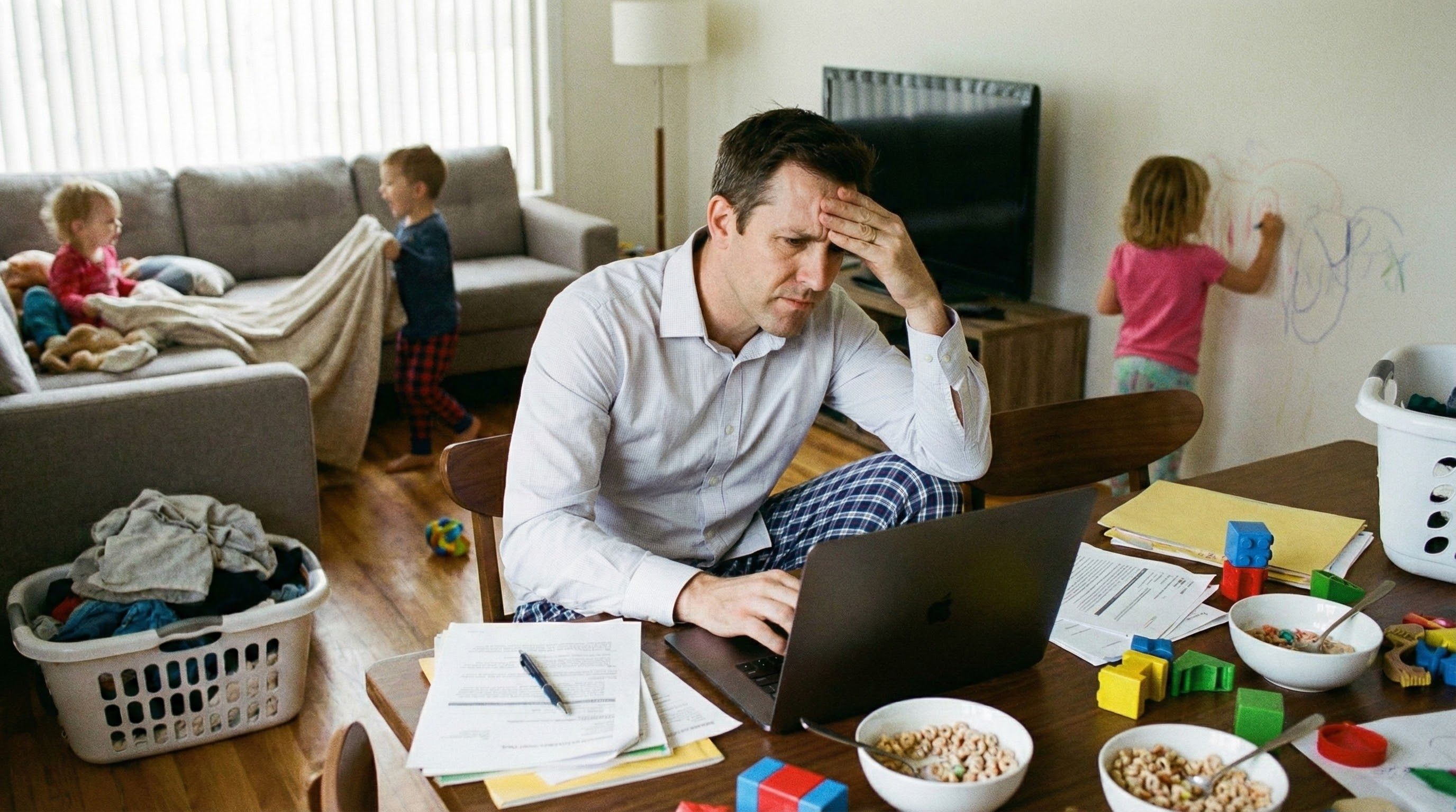 Télétravail et parentalité : quand \, image size:2752x1536