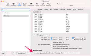 iterm2 preferences keys hotkey window