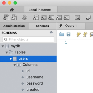 MySQL Workbench table