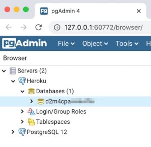 pgadmin 4 heroku database