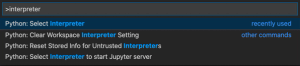 Vscode select python interpreter