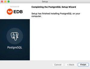 Postgresql setup finished