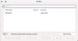 iterm2 profiles menu open