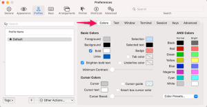 iterm2 preferences colors
