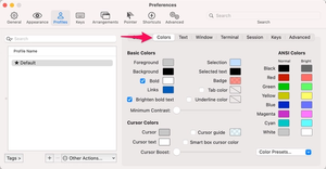 iterm2 preferences colors