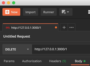 Postman DELETE request with request parameter