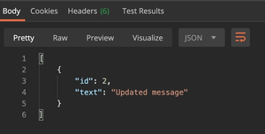 Postman PUT response body