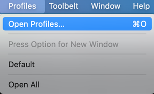 iterm2 profile menu