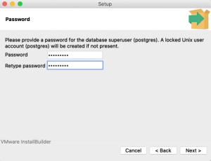 Postgresql setup password for database superuser