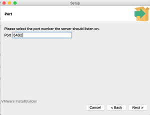 Postgresql setup set port