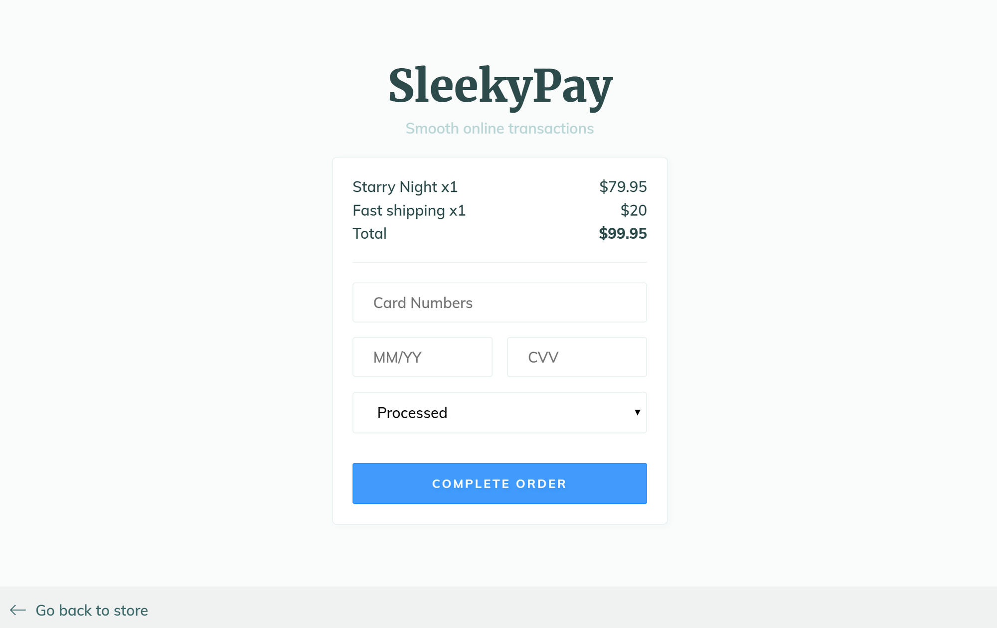 Snipcart custom payment gateway external checkout example