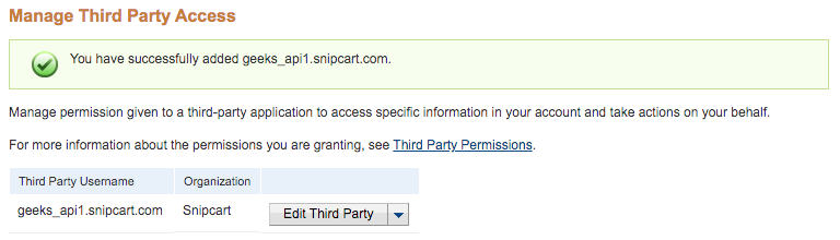 Third Party Permissions Granted