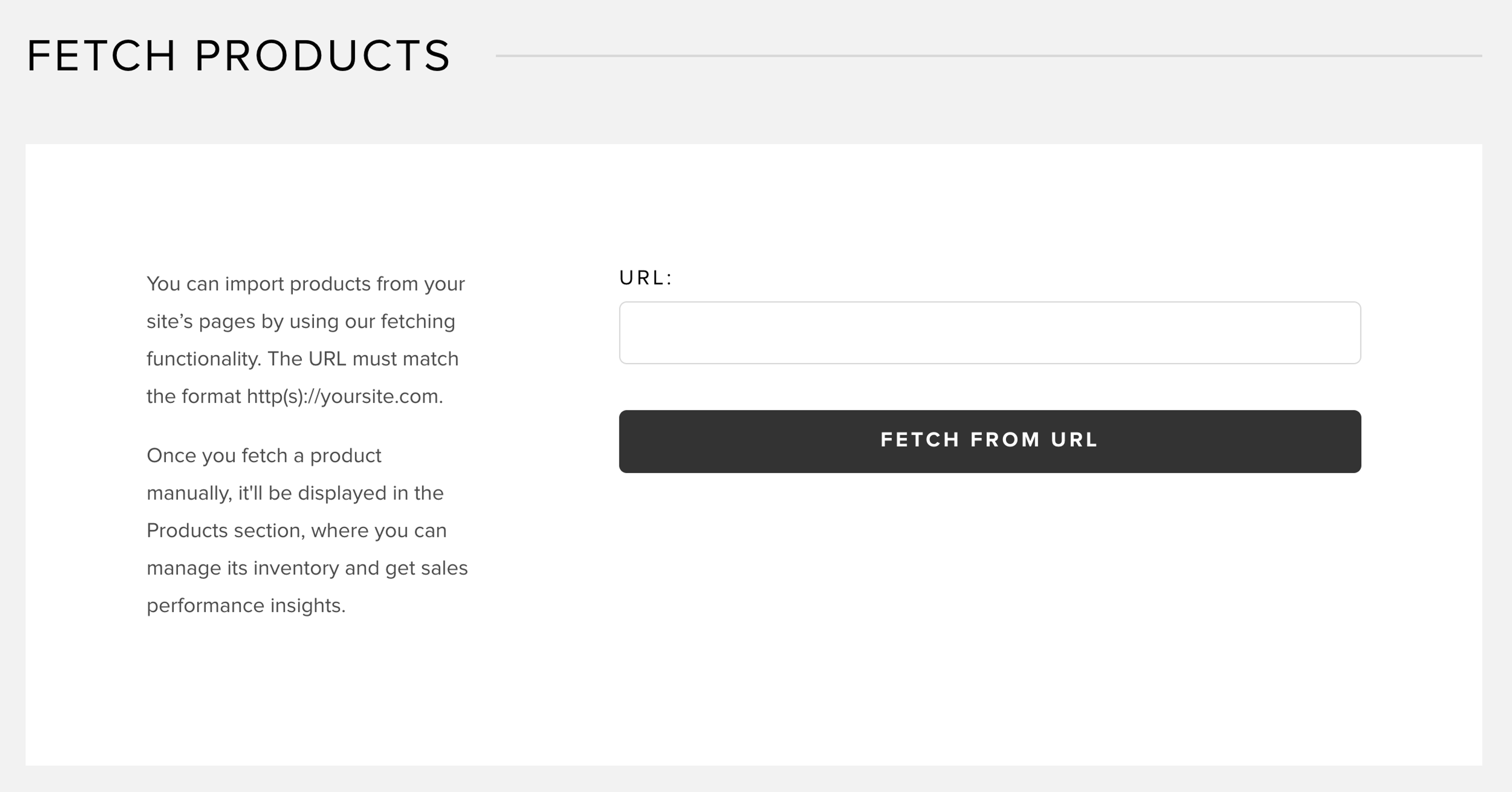 Fetching products with URL in Snipcart dashboard