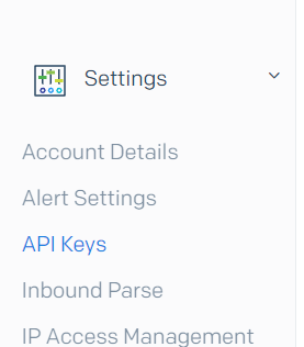 Sendgrid settings