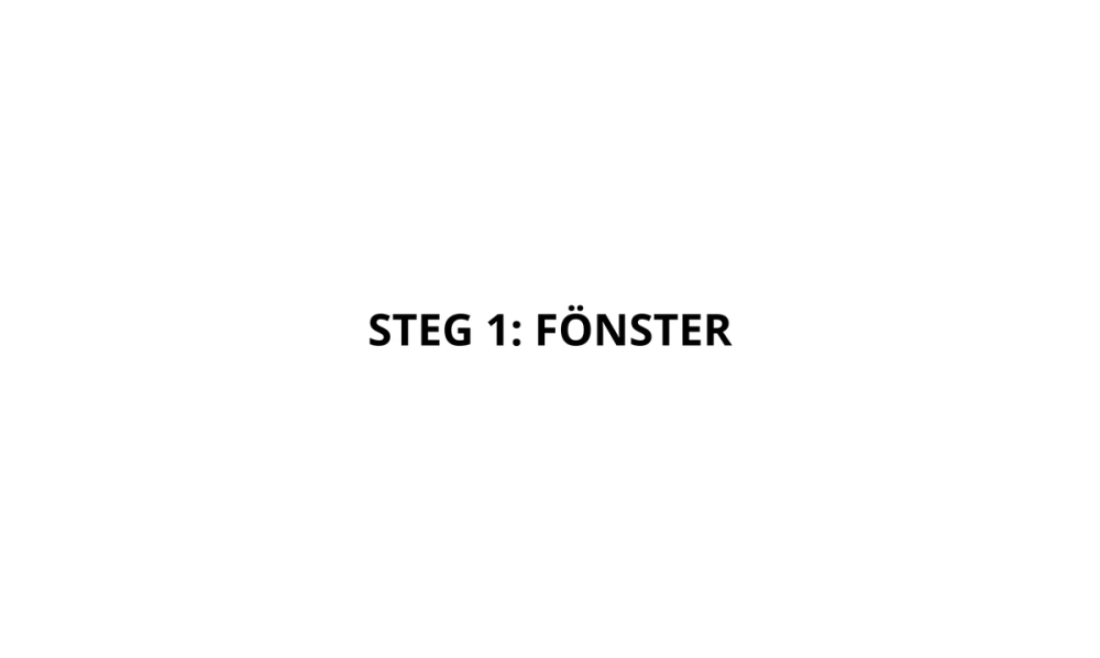 Montering Fönster