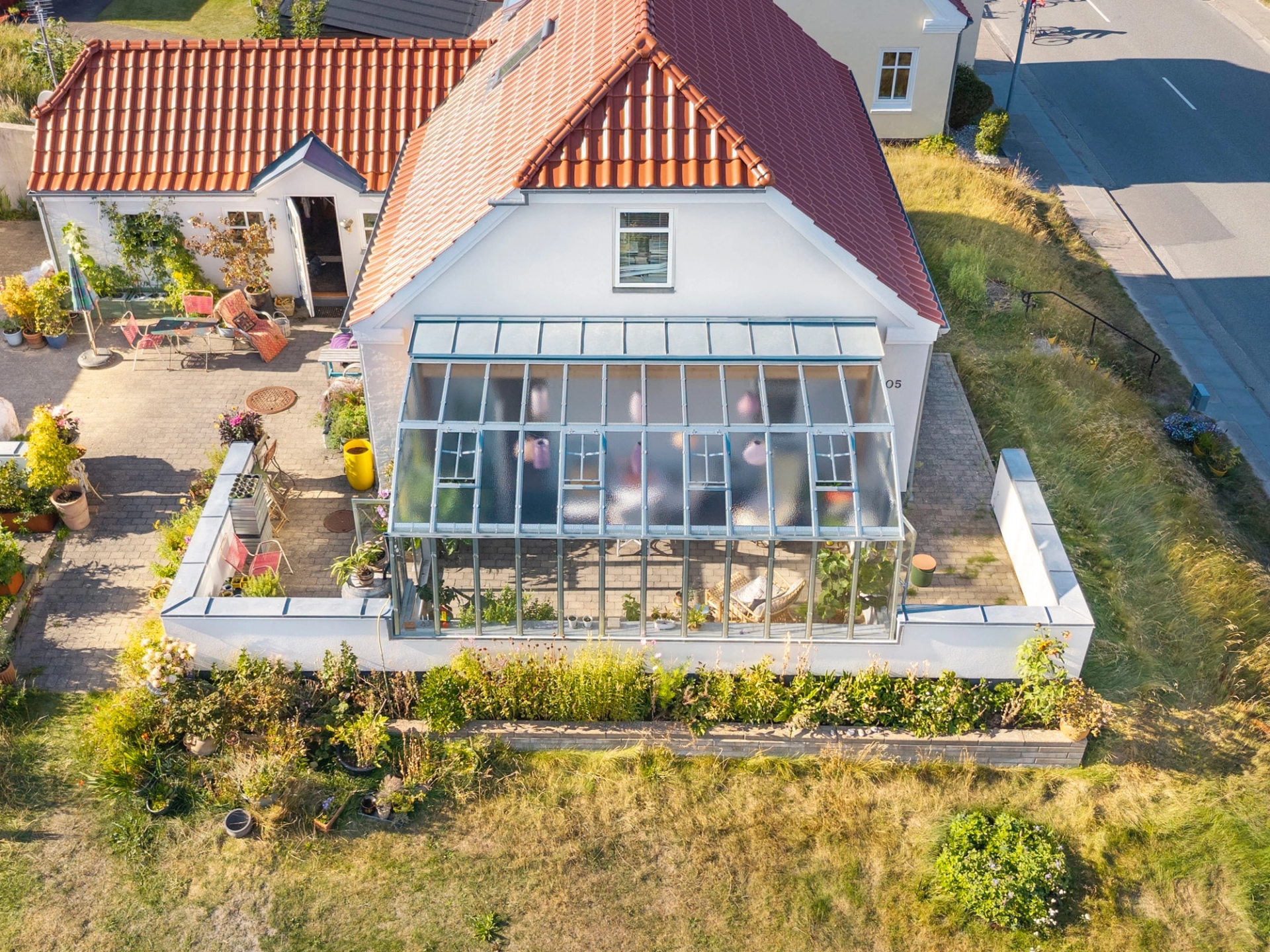 Växthus mot vägg variant 276 i Danmark.