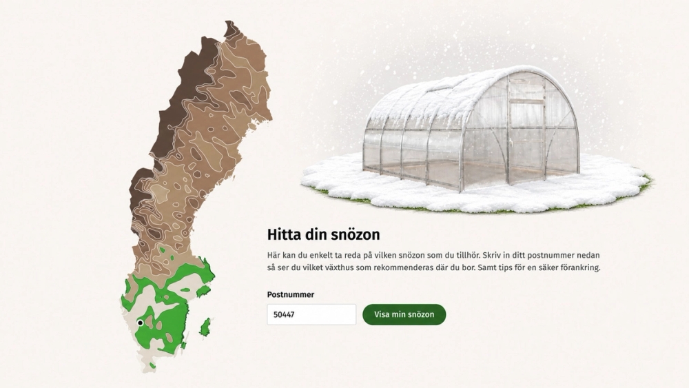 Snözon kalkylator: Skriv i ditt postnummer och se vilken snözon och beräknad vind du har på ditt postnummer
