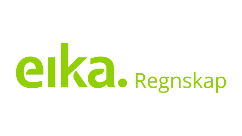 Eika Regnskap logo in green text on a white background.