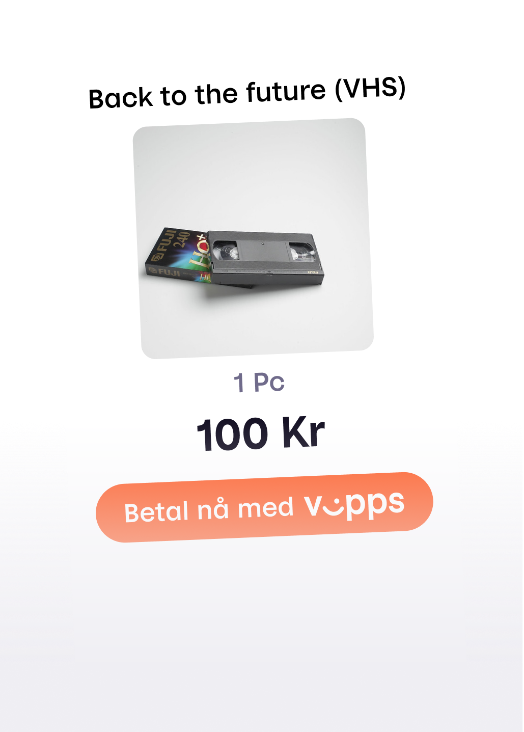 a back to the future vhs is being sold for 100 kr