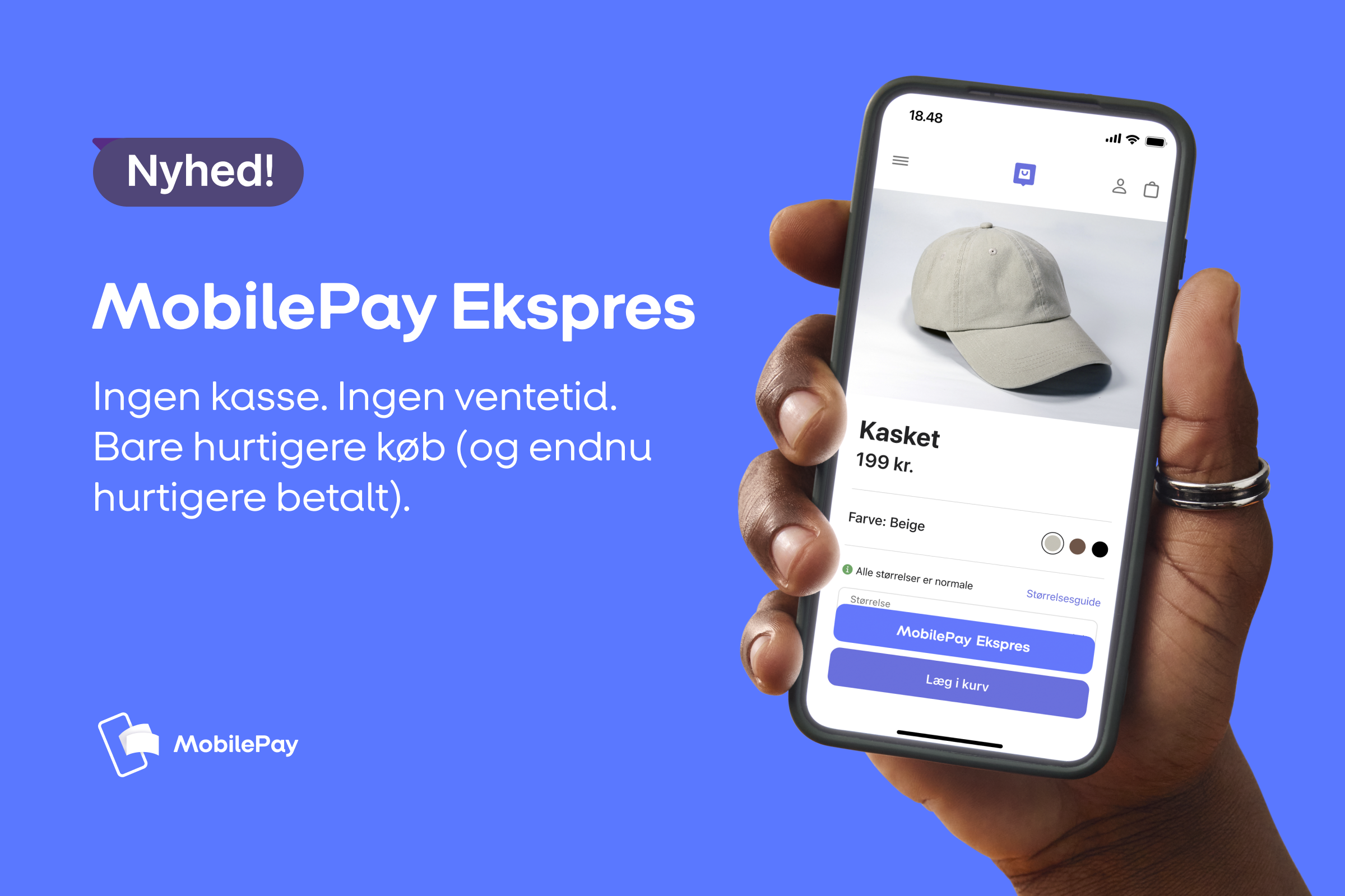 a person is holding a cell phone that says mobilepay express