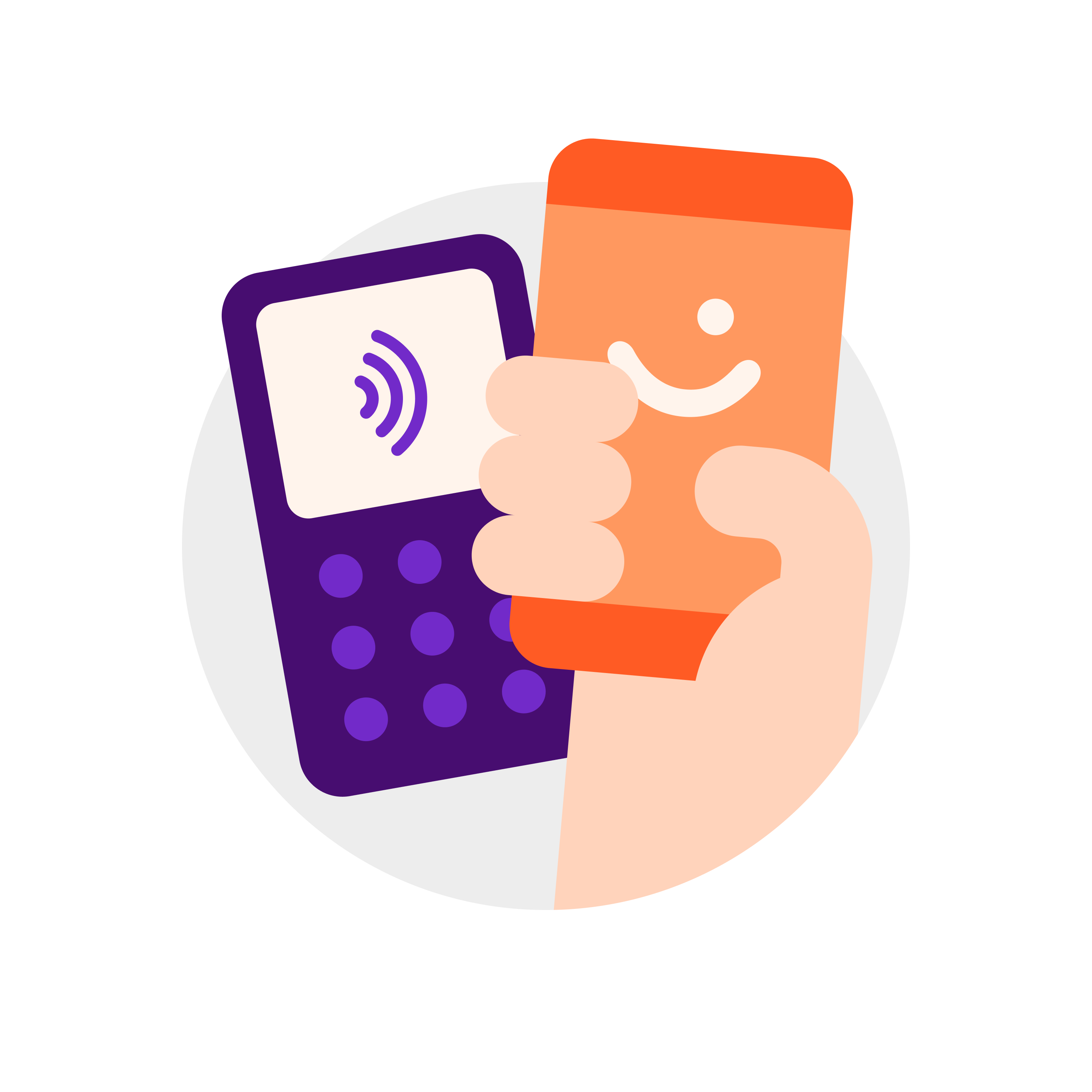 Contactless payment using a smartphone at a terminal.