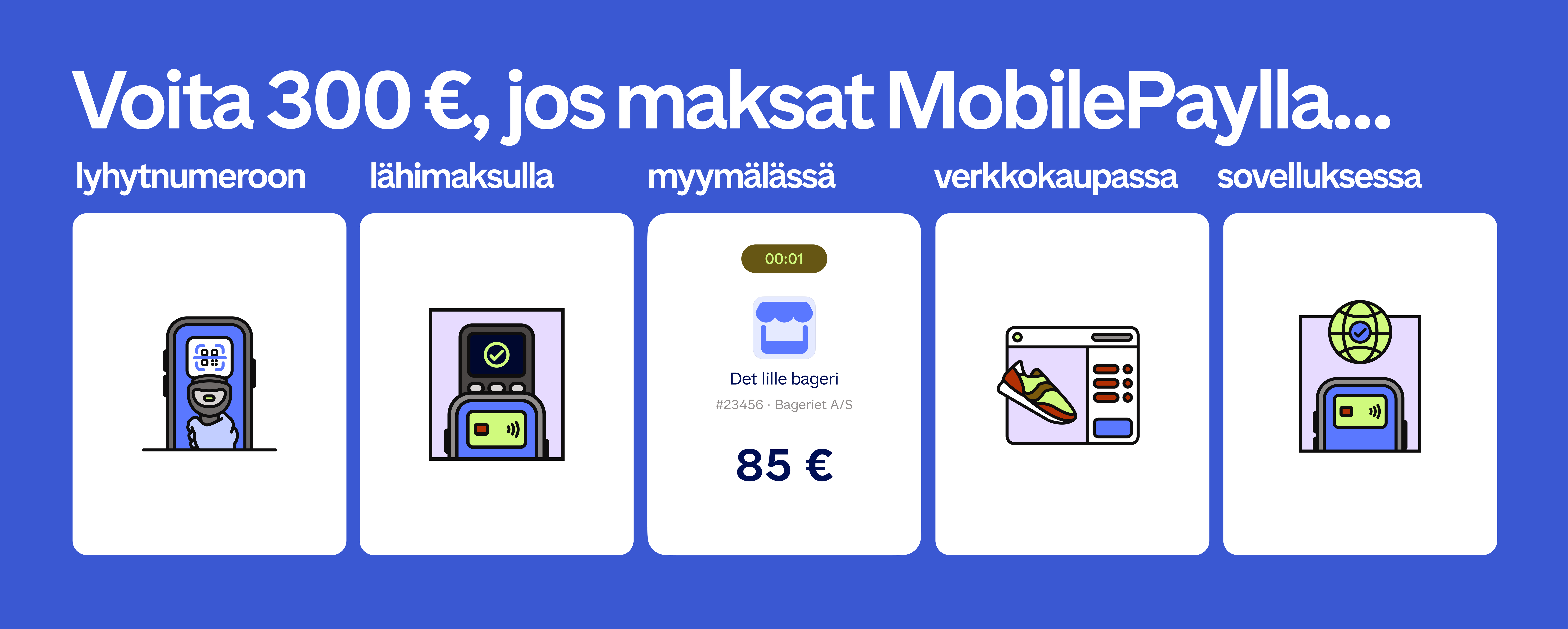 Voita 300 euroa jos maksat MobilePaylla