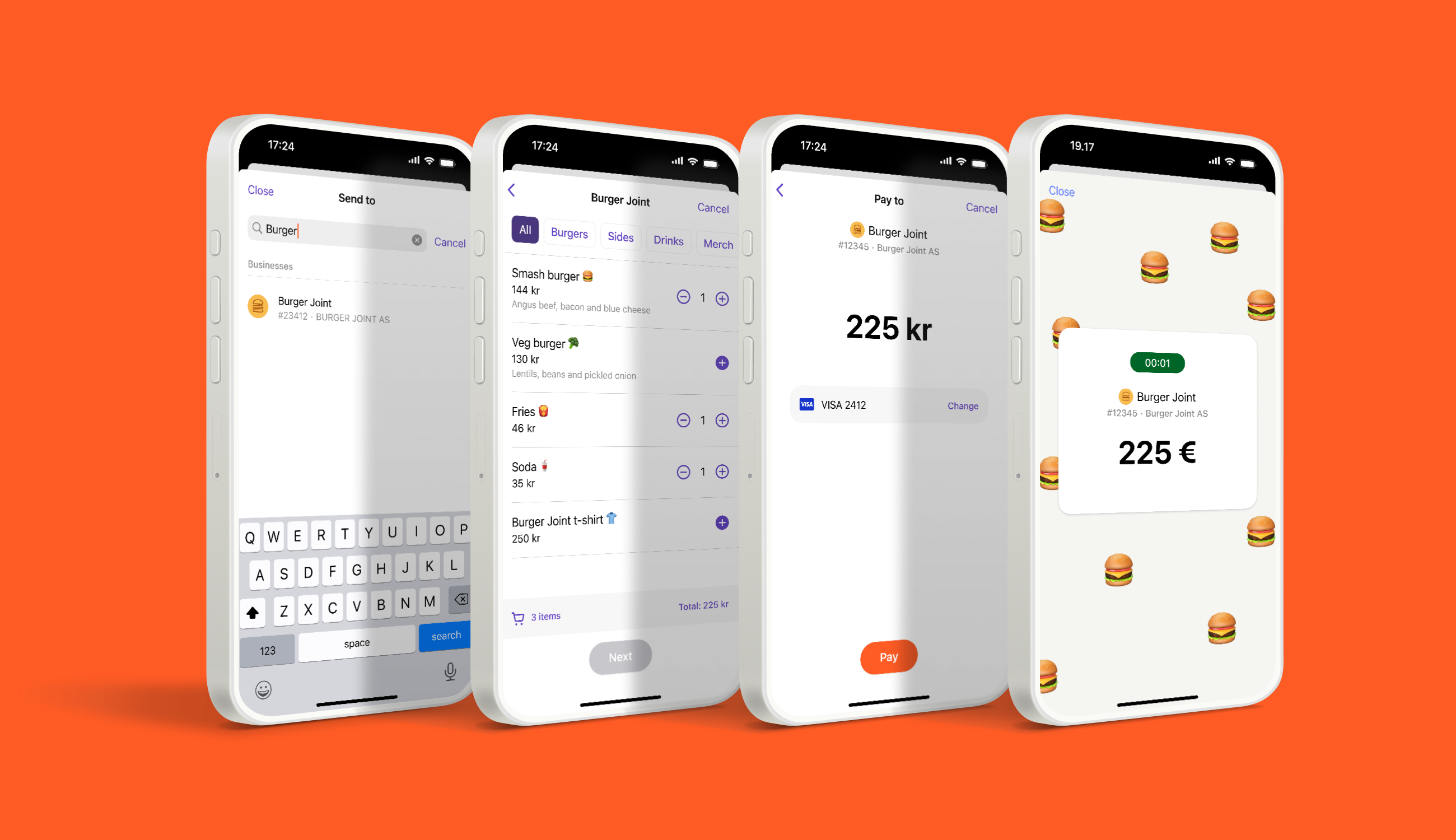 a screenshot of a app that says 225 kr on it
