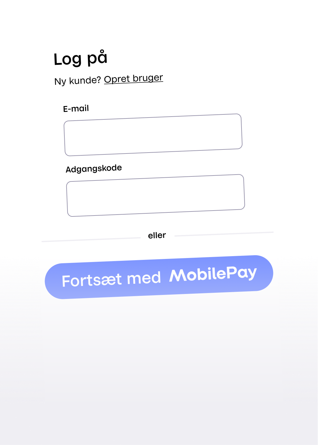 a screenshot of a log on page for mobilepay