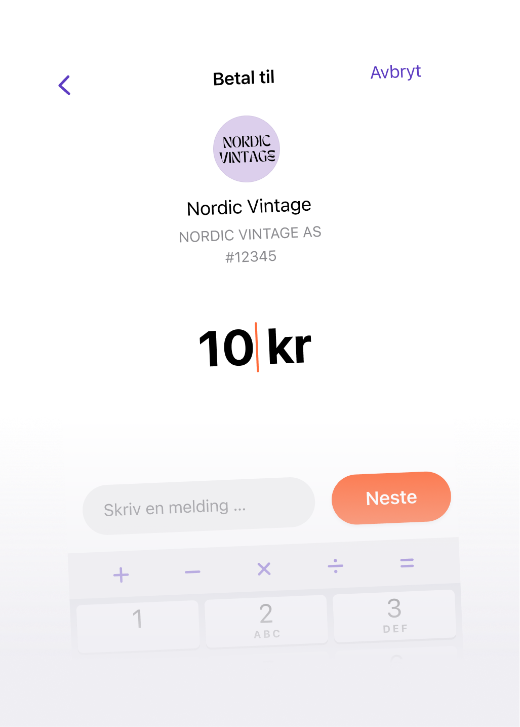 a calculator displays the amount of 10 kr