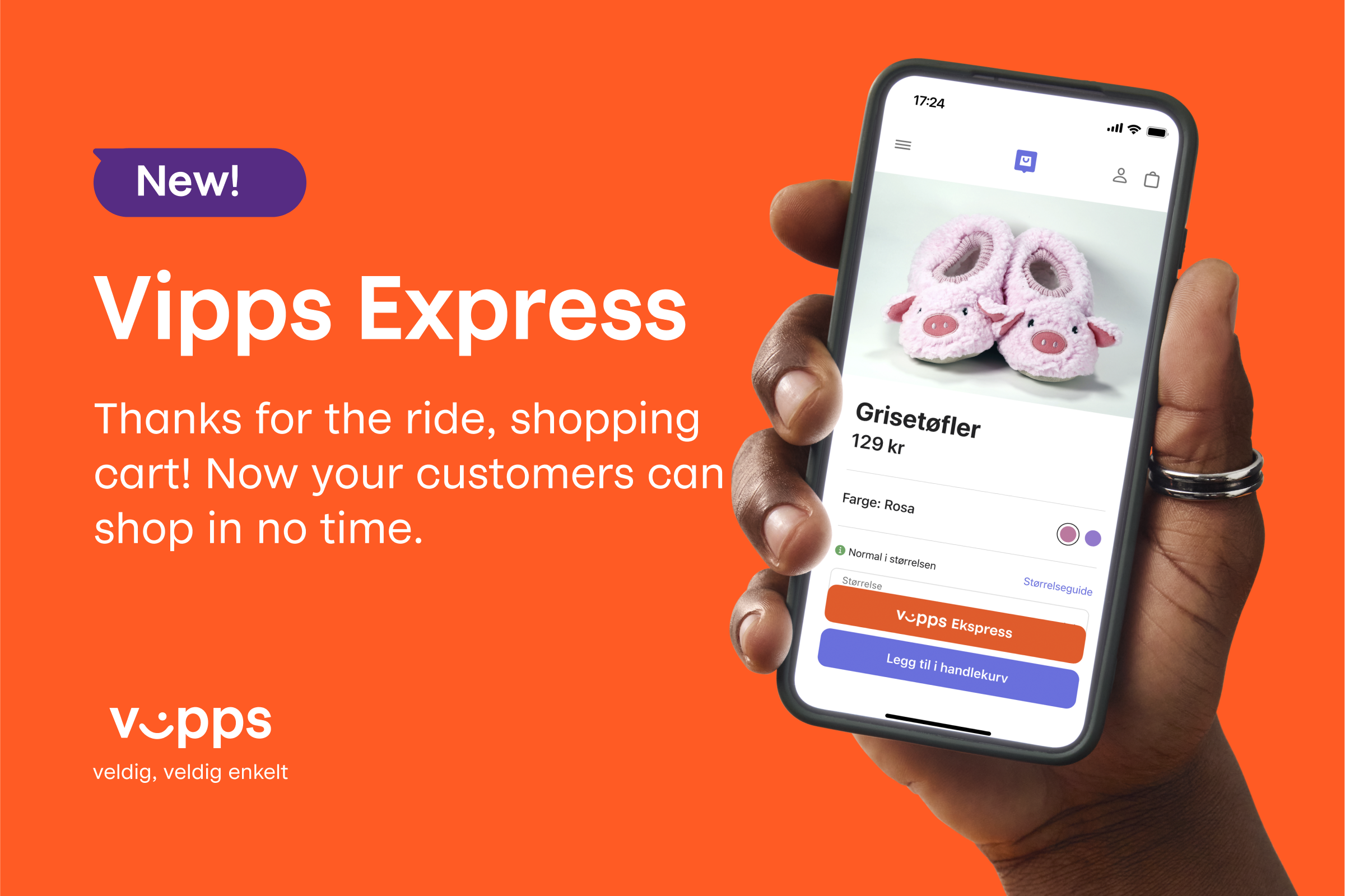 a person is holding a cell phone that says vipps express