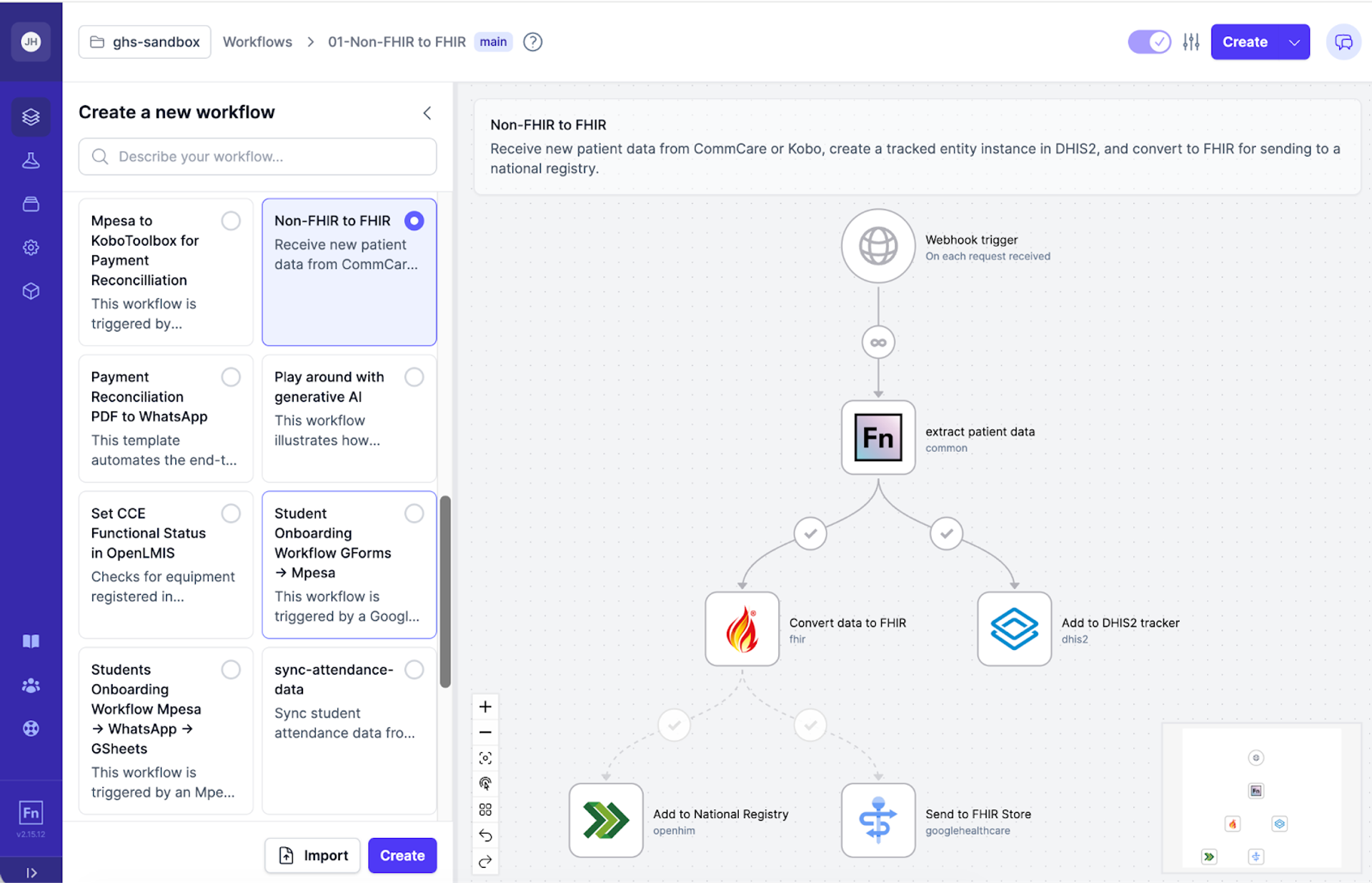 Non-FHIR to FHIR workflow on OpenFn