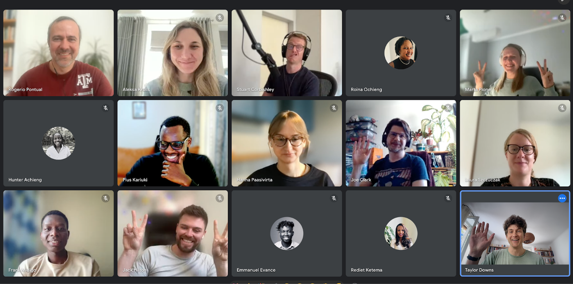 A snapshot of the team on the monthly security stand-up