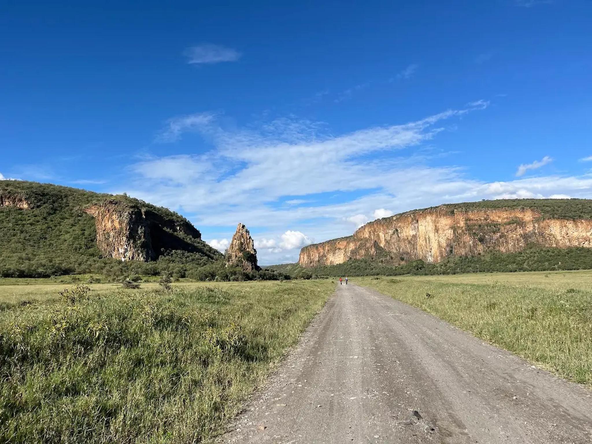 A landscape of an open road