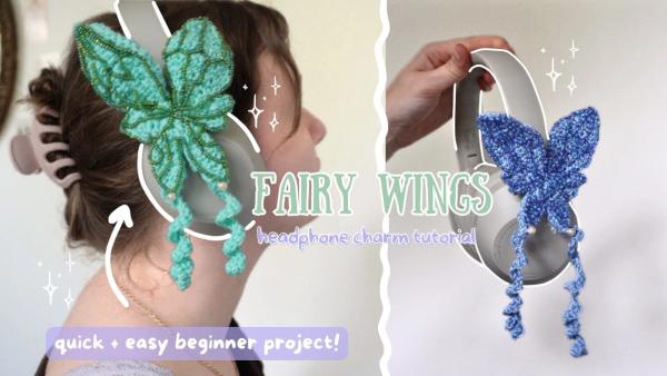 Crochet Fairy Wing Headphone Charm Pattern
