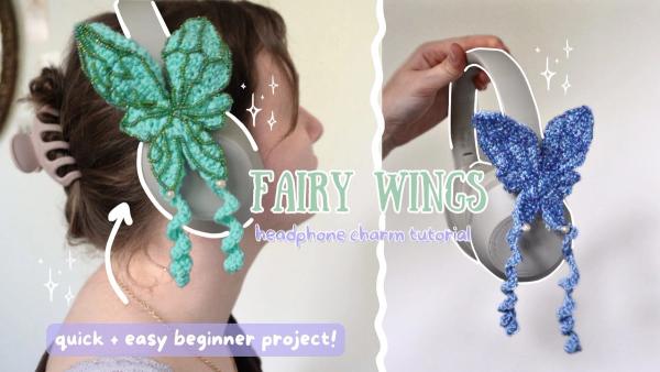 Crochet Fairy Wing Headphone Charm Pattern